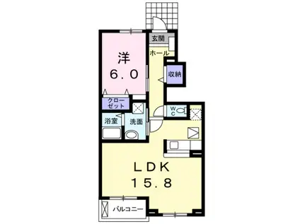 ノースランド(1LDK/1階)の間取り写真