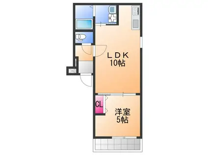 フジパレス春木駅北Ⅲ番館(1LDK/2階)の間取り写真