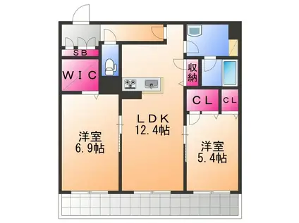 カーサ エクラシエ(2LDK/3階)の間取り写真