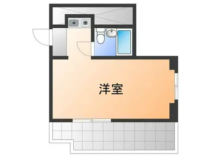 シャルマンフジ大体大(ワンルーム/1階)の間取り写真