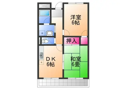 ブルガー光(2DK/2階)の間取り写真