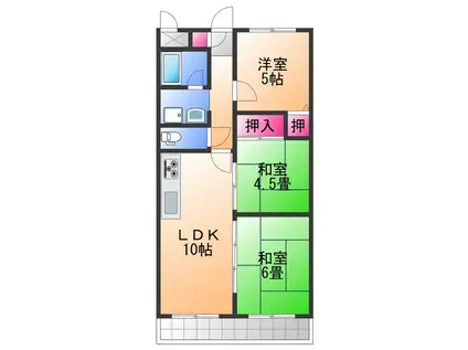 新川第2マンション(3LDK/4階)の間取り写真