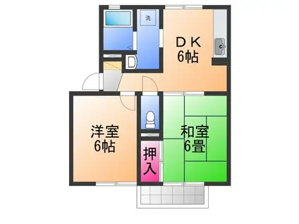 紙屋ハウス5番館E棟(2DK/2階)の間取り写真