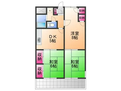 リビエール山川(3DK/3階)の間取り写真