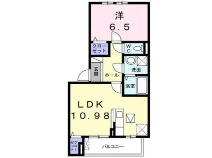 ローレルコート高津Ⅱ(1LDK/1階)の間取り写真