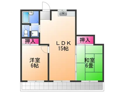 プレアール小瀬(2LDK/3階)の間取り写真