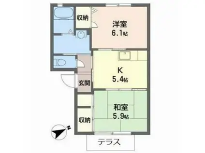 ラフォーレJN1(2K/1階)の間取り写真