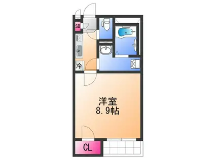 クレイノアペルト泉佐野Ⅱ(1K/1階)の間取り写真