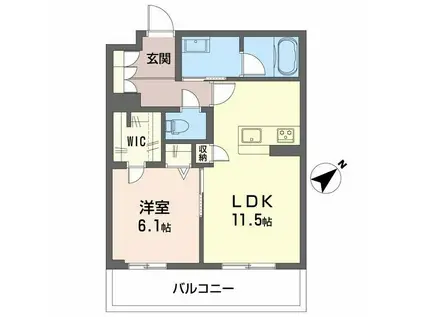 サウザンド和泉(1LDK/4階)の間取り写真