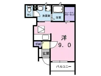 ポライトリー(ワンルーム/1階)の間取り写真
