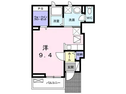 クラール(ワンルーム/1階)の間取り写真
