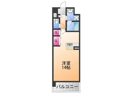 エミネンスコート(ワンルーム/1階)の間取り写真