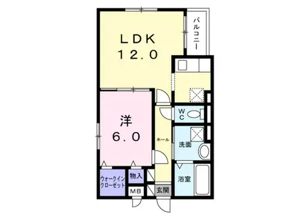 アロ・ラウレア K(1LDK/2階)の間取り写真