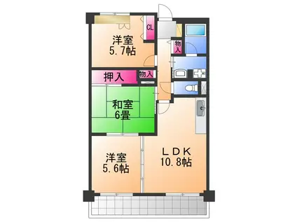 ウィステリア(3LDK/1階)の間取り写真