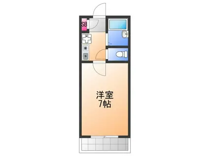 カーサ・ミガタ(1K/3階)の間取り写真