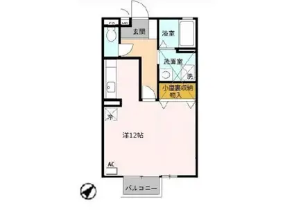 セジュール藤井A棟(ワンルーム/2階)の間取り写真