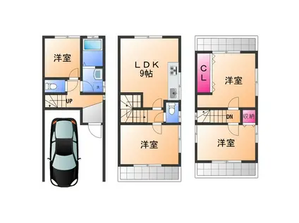 阪和線 和泉府中駅 徒歩7分 3階建 築29年(4LDK)の間取り写真