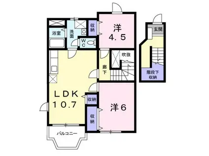 サンセシル(2LDK/2階)の間取り写真