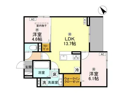 ALTAMAISON東雲(2LDK/1階)の間取り写真