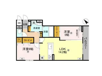 ALTAMAISON東雲(2LDK/2階)の間取り写真