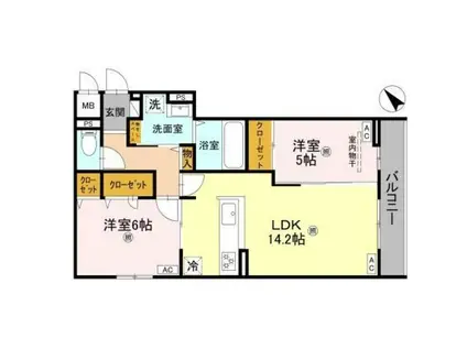 ALTAMAISON東雲(2LDK/3階)の間取り写真