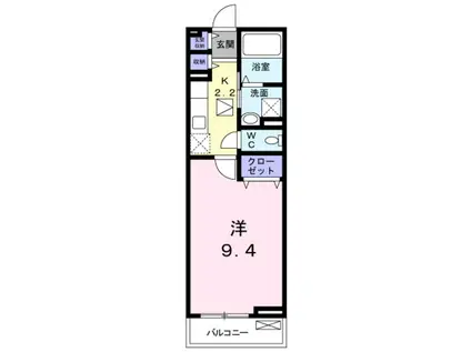 アビタシオン ヌフ 昭和町(1K/1階)の間取り写真