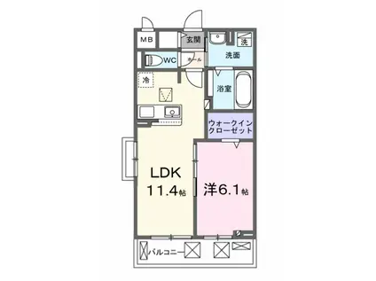 エタン・ロッシ(1LDK/1階)の間取り写真