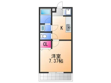 セレブ 華乃郷(1K/1階)の間取り写真