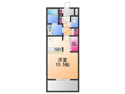 かんまつロックガーデン(ワンルーム/1階)の間取り写真