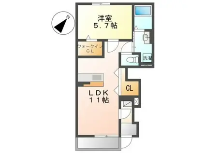 ガーデンハイム J.K(1LDK/1階)の間取り写真