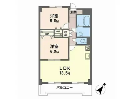 吉与ハイム(2LDK/2階)の間取り写真