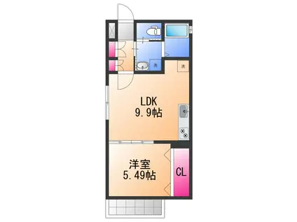 アレグリア鳳ノース(1LDK/1階)の間取り写真