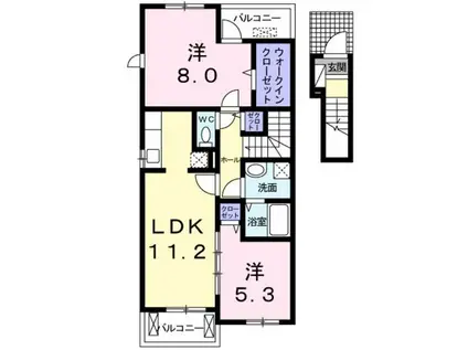 南海電鉄南海本線 吉見ノ里駅 徒歩5分 2階建 築15年(2LDK/2階)の間取り写真