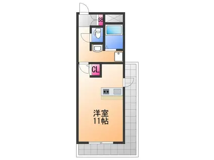 イズミ82(ワンルーム/9階)の間取り写真