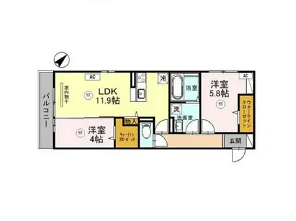 DENDRITE(2LDK/3階)の間取り写真