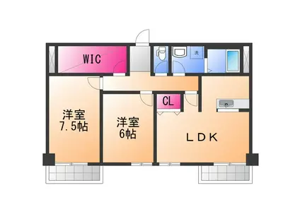 パインリーフ和泉(2SLDK/5階)の間取り写真