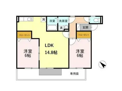 アプリコットハウス(2LDK/1階)の間取り写真