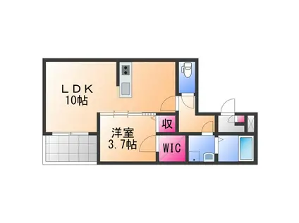 ジーメゾン和泉大宮ソル(1LDK/1階)の間取り写真