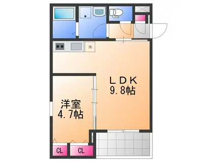 ジーメゾン和泉大宮ソル(1LDK/3階)の間取り写真