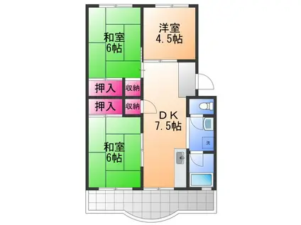 マンショントレビ(3DK/3階)の間取り写真
