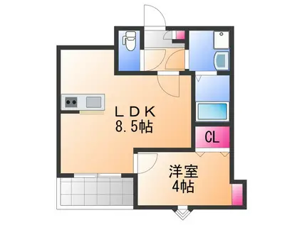 ジーメゾン和泉大宮リヴァージュ(1LDK/2階)の間取り写真
