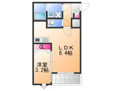 ジーメゾン和泉大宮リヴァージュ(1LDK/3階)の間取り写真