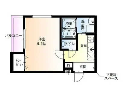 フジパレス鳳中町5番館(1K/2階)の間取り写真