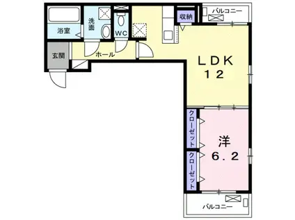 ラ・ルーチェ Y(1LDK/3階)の間取り写真