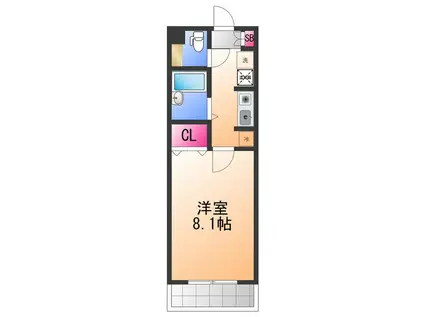 COLLECTION鳳東町(1K/3階)の間取り写真