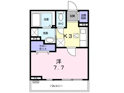 ル・レーヴ(1K/1階)の間取り写真