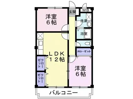 えるどらーど(2LDK/2階)の間取り写真