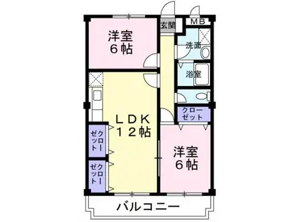 えるどらーど(2LDK/1階)の間取り写真