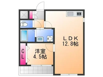 ウエムラグレース忠岡町(1LDK/2階)の間取り写真