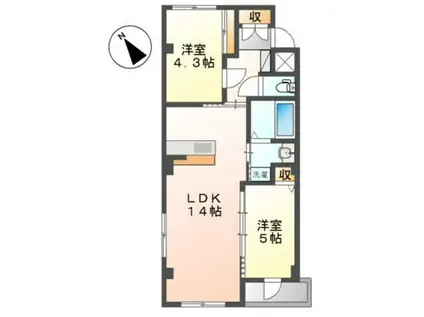 エクセレンス(2LDK/1階)の間取り写真